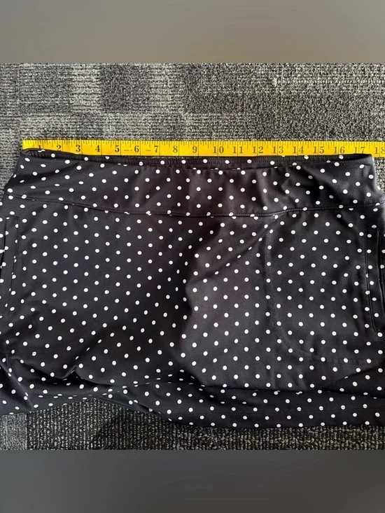 WEEKENDS BY CHICO’S SIZE 2 (L/XL) Polka Dot SKIRT Black White - Picture 14 of 16